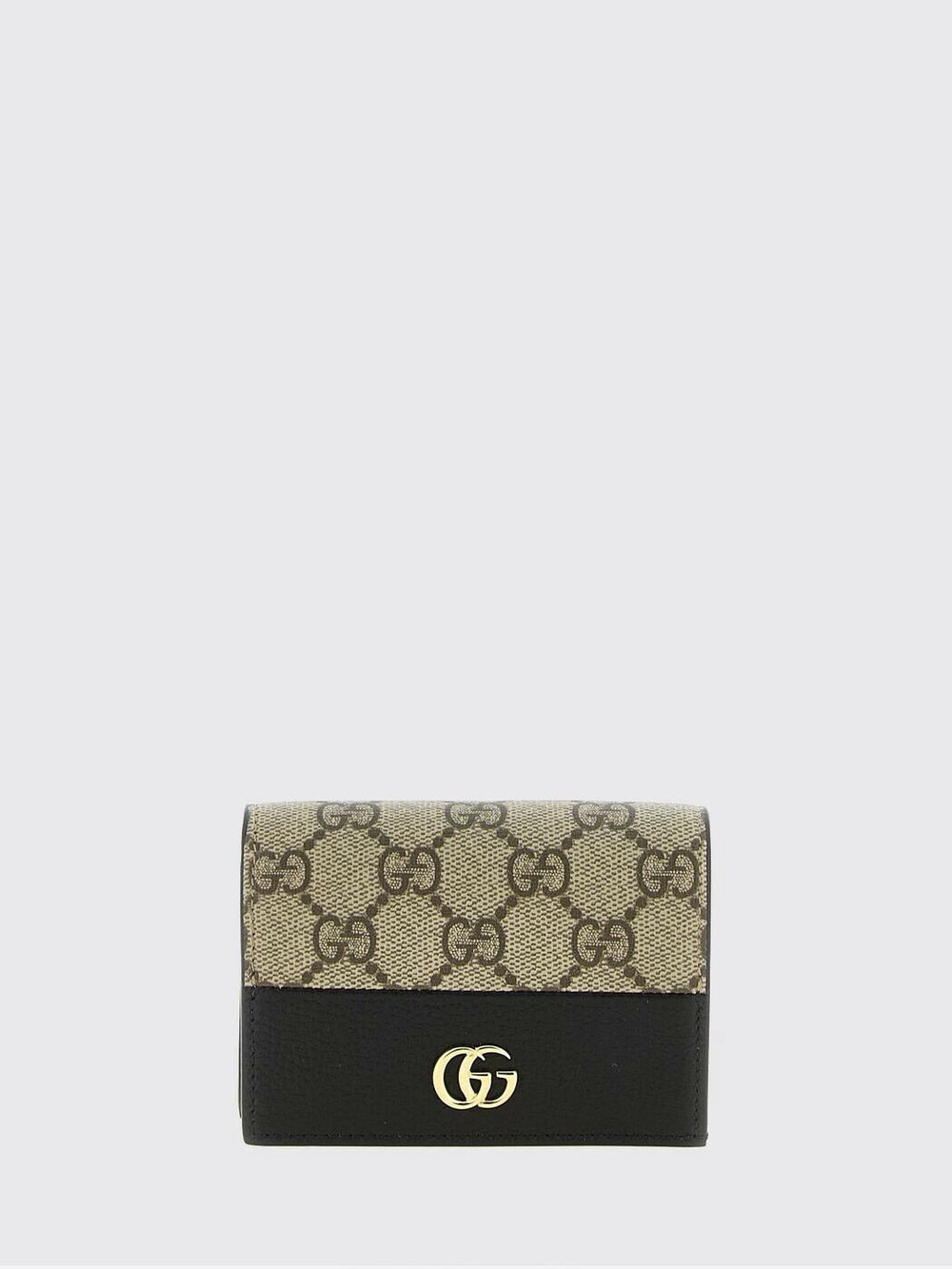 Gucci Card Holder Wallet Multicolor Leather Black